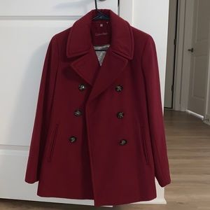 Dark Red Calvin Klein Women’s Pea Coat